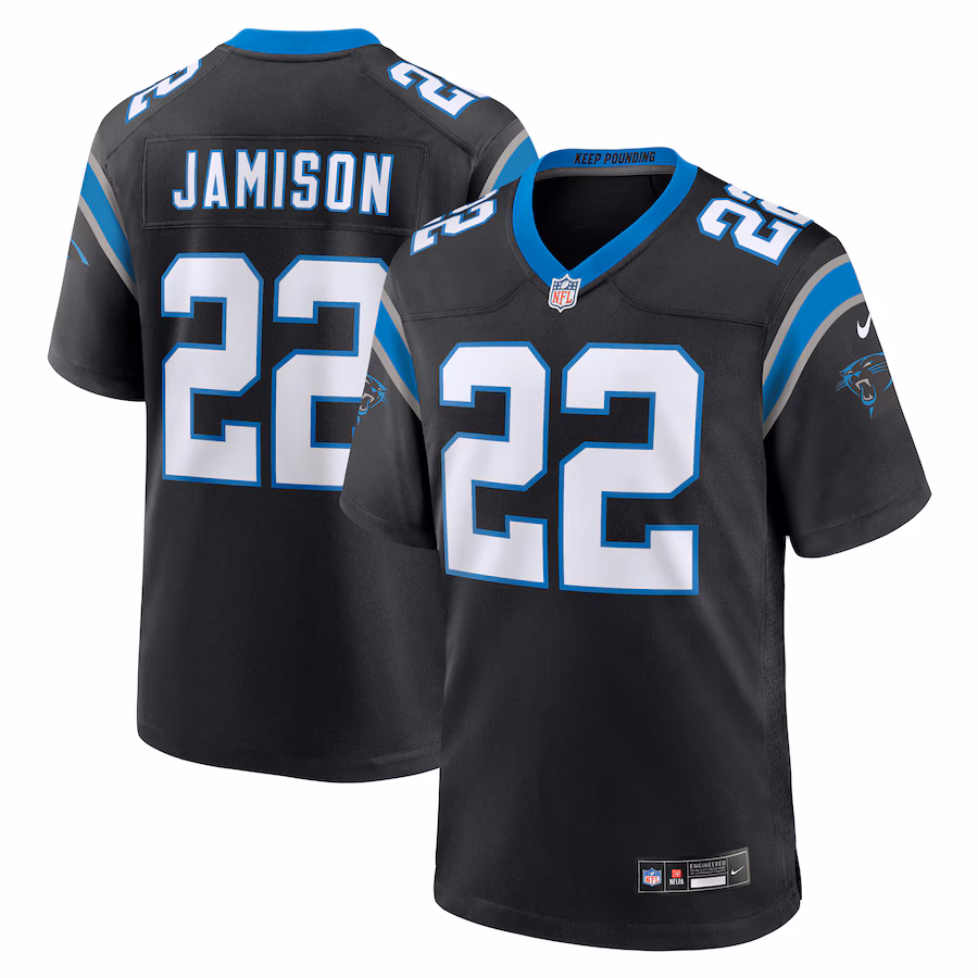 Men's Carolina Panthers D'Shawn Jamison Nike  Black Team Game Jersey - ujerseystore