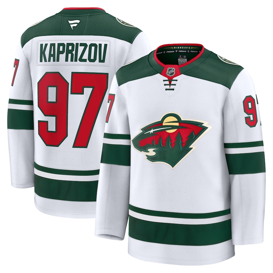 Men's Minnesota Wild Kirill Kaprizov Fanatics White Away Premium Jersey - ujerseystore