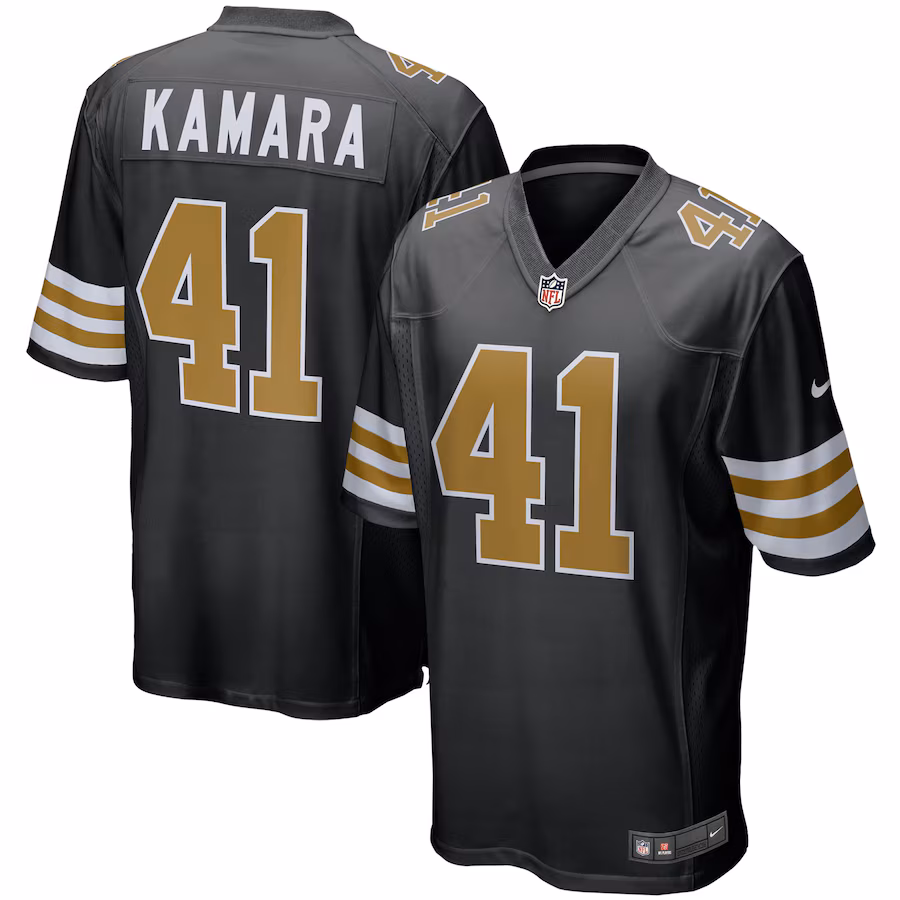 Men's New Orleans Saints Alvin Kamara Nike Black Alternate Game Jersey - ujerseystore