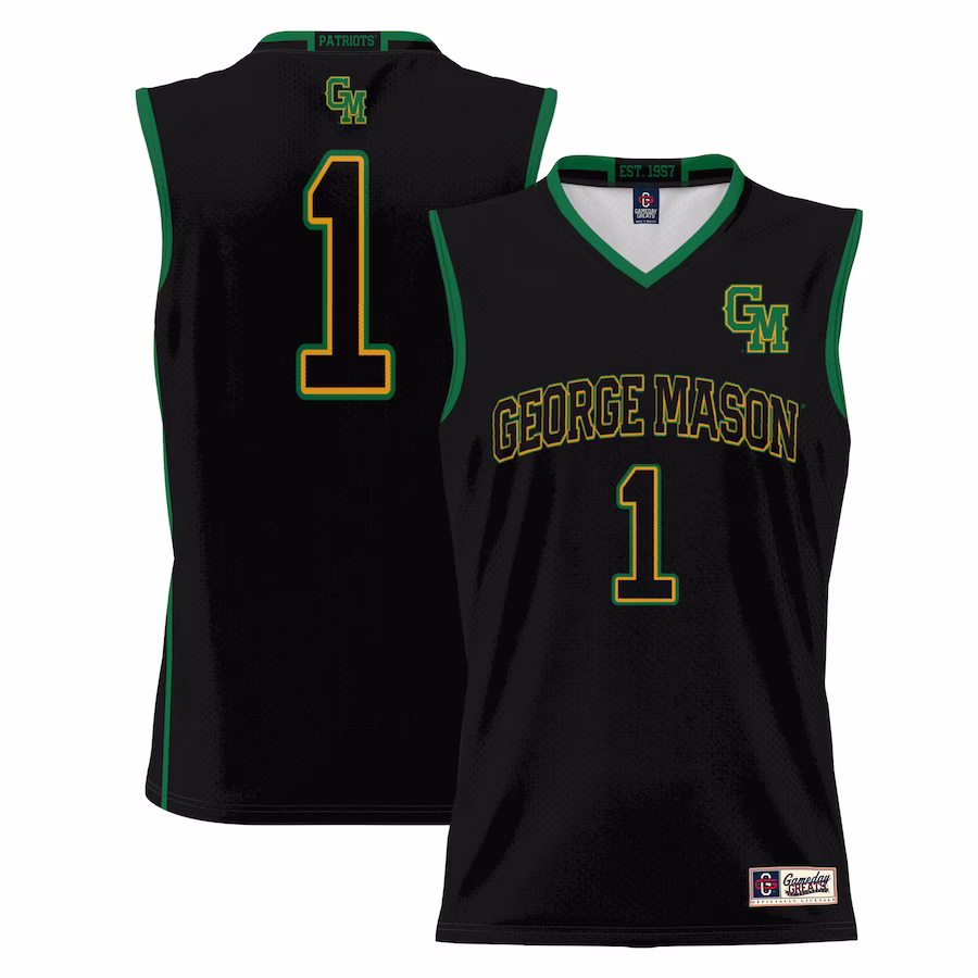 #1 George Mason Patriots GameDay Greats Youth Lightweight Basketball Jersey - Black - ujerseystore