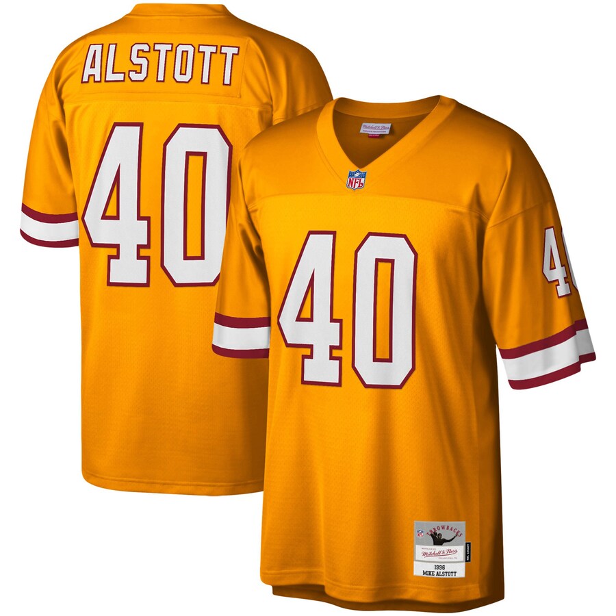 Men's Tampa Bay Buccaneers Mike Alstott Mitchell & Ness Orange Big & Tall 1996 Retired Player Replica Jersey - ujerseystore