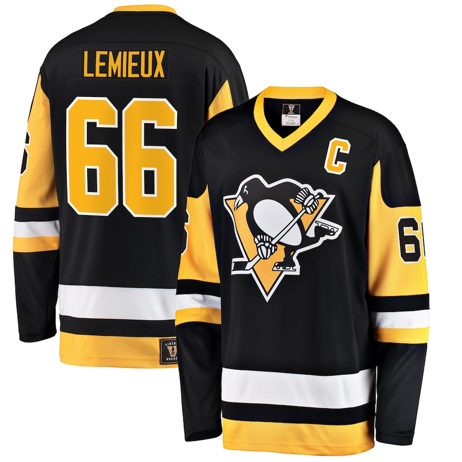 Men's Pittsburgh Penguins Mario Lemieux Fanatics Branded Black Premier Breakaway Retired Player Jersey - ujerseystore