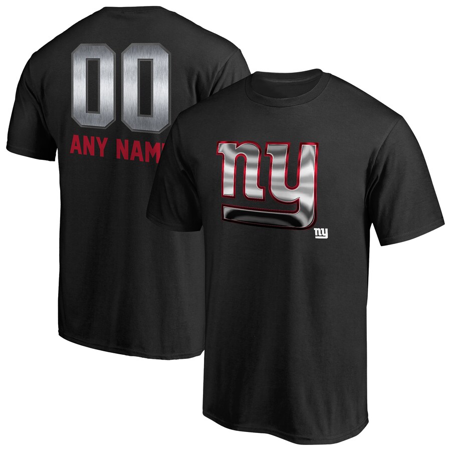 Men's New York Giants Black Personalized Midnight Mascot T-Shirt - ujerseystore