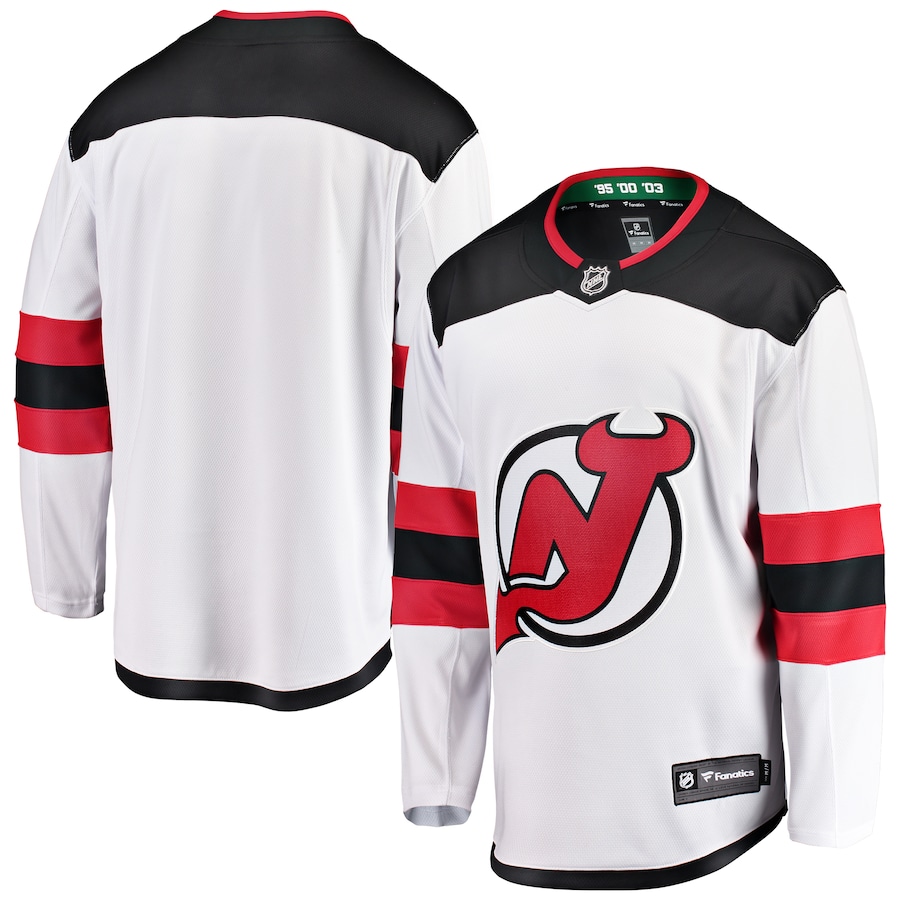 Youth New Jersey Devils Fanatics White Away Breakaway Jersey - ujerseystore