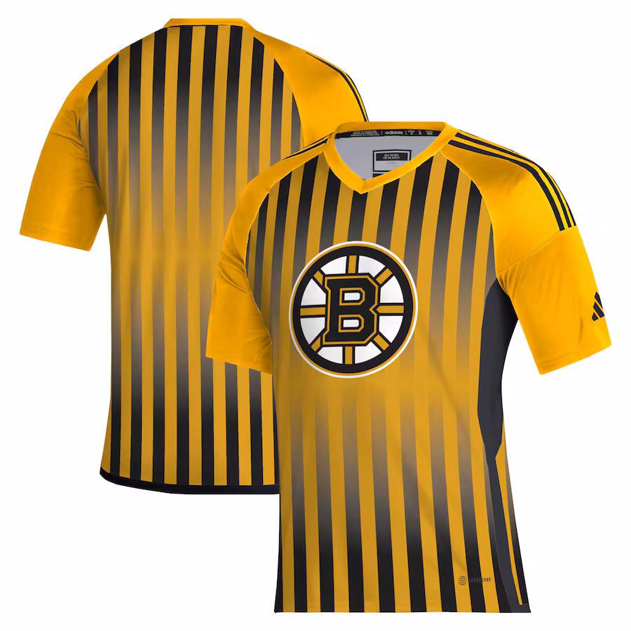 Men's Boston Bruins adidas Gold AEROREADY Raglan Soccer Top - ujerseystore