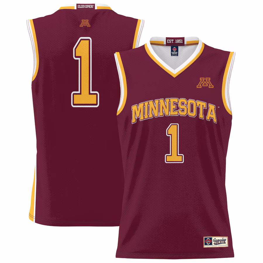 #1 Minnesota Golden Gophers GameDay Greats Unisex Lightweight Basketball Jersey - Maroon - ujerseystore