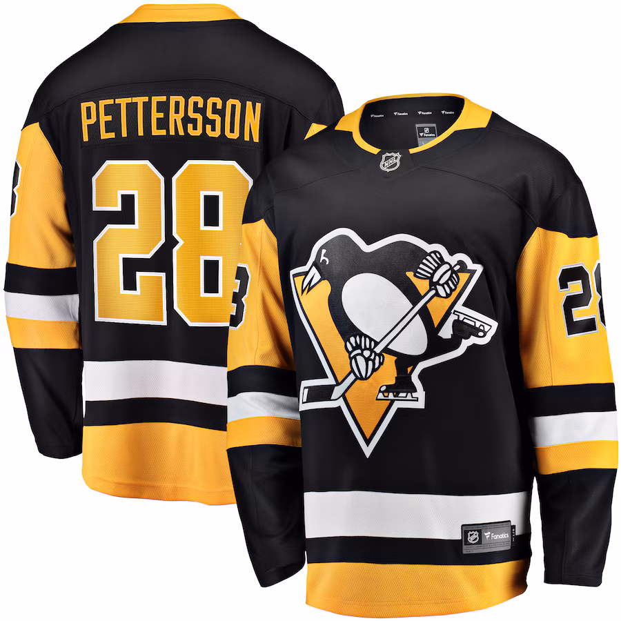 Men's Pittsburgh Penguins Marcus Pettersson Fanatics Black Home Breakaway Jersey - ujerseystore