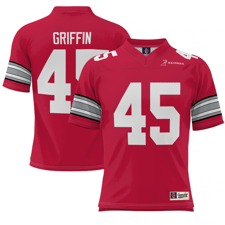 Youth GameDay Greats Archie Griffin Scarlet Ohio State Buckeyes Heisman Football Jersey - ujerseystore