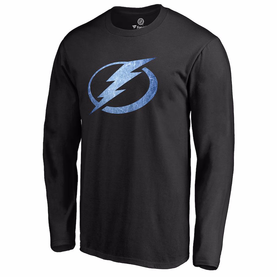 Men's Tampa Bay Lightning Black Pond Hockey Long Sleeve T-Shirt - ujerseystore