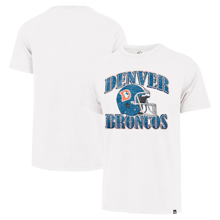 Men's Denver Broncos '47 Cream Overrun Franklin Throwback T-Shirt - ujerseystore