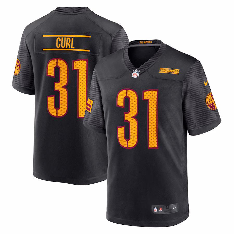 Men's Washington Commanders Kamren Curl Nike Black Alternate Game Player Jersey - ujerseystore