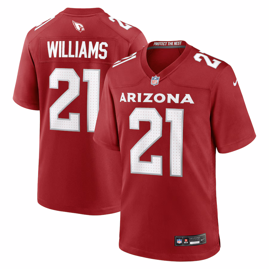 Men's Arizona Cardinals Garrett Williams Nike  Cardinal  Game Jersey - ujerseystore