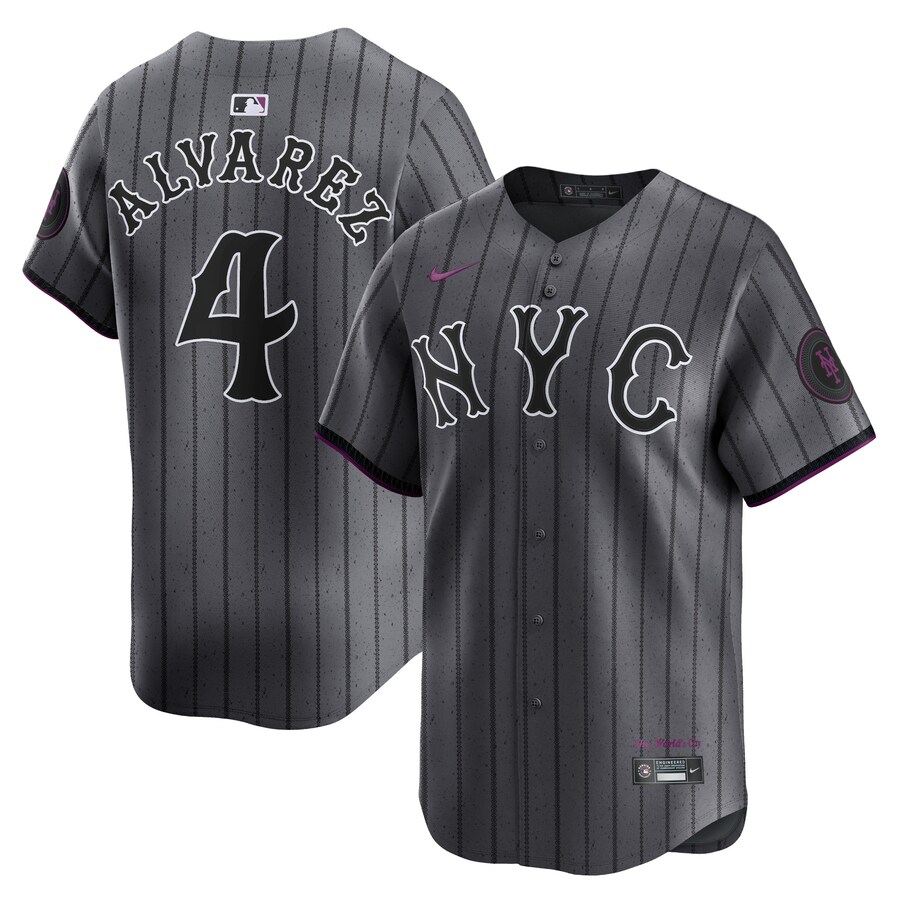 Men's New York Mets Francisco Alvarez Nike Graphite 2024 City Connect Limited Player Jersey - ujerseystore
