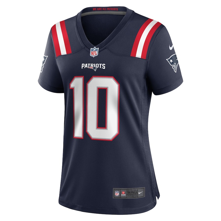 Women's New England Patriots Drake Maye Nike Navy 2024 NFL Draft First Round Pick Player Game Jersey - ujerseystore