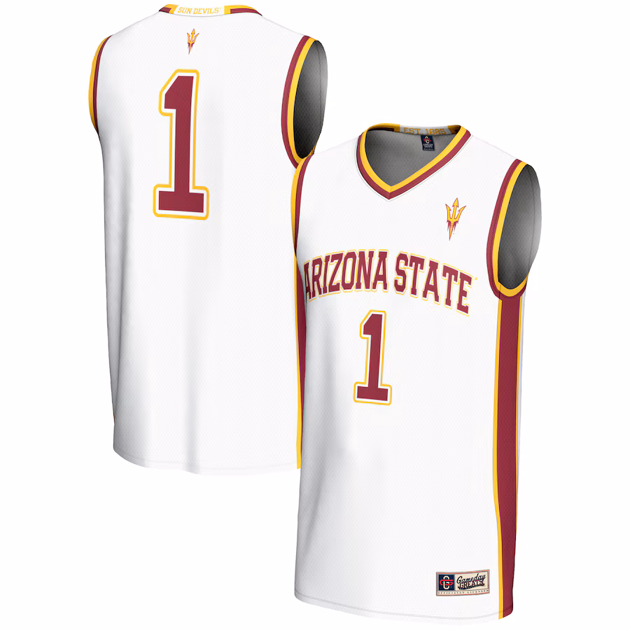 Youth GameDay Greats White #1 Arizona State Sun Devils Lightweight Basketball Jersey - ujerseystore