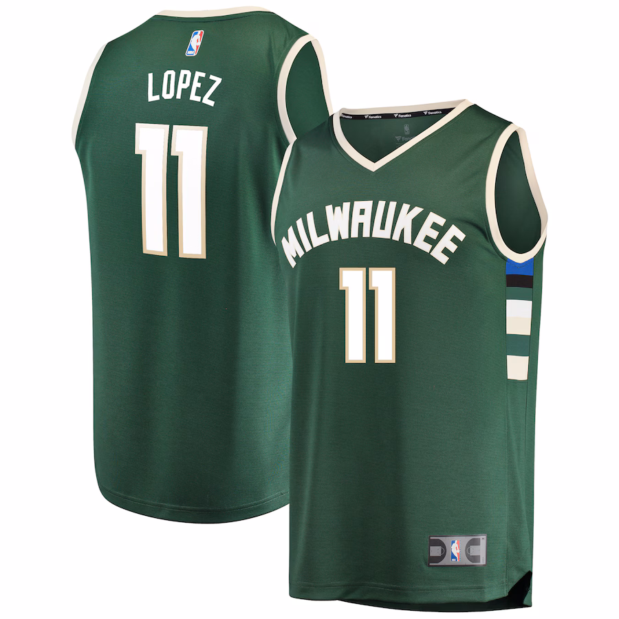 Men's Milwaukee Bucks Brook Lopez Fanatics Green Fast Break Replica Player Jersey - Icon Edition - ujerseystore
