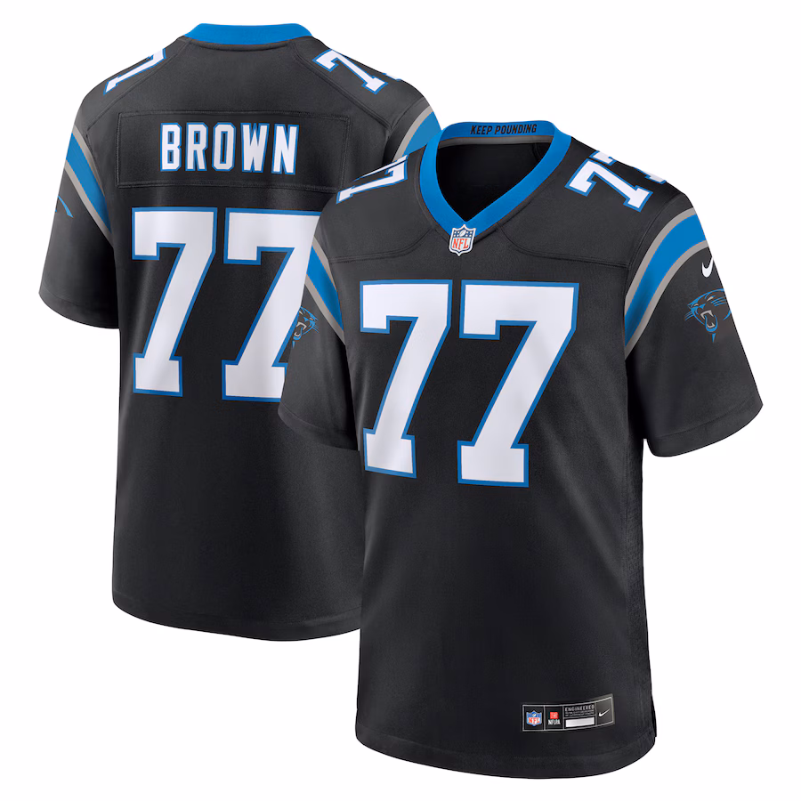 Men's Carolina Panthers Deonte Brown Nike Black Team Game Jersey - ujerseystore