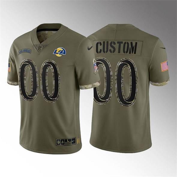 Men's Los Angeles Rams ACTIVE PLAYER Custom 2022 Olive Salute To Service Limited Stitched Jersey - ujerseystore