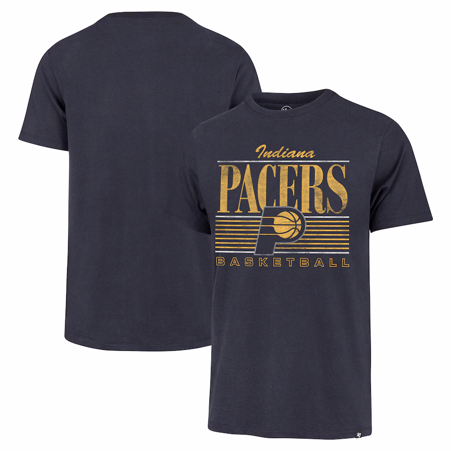 Men's Indiana Pacers '47 Navy Remix Franklin T-Shirt - ujerseystore