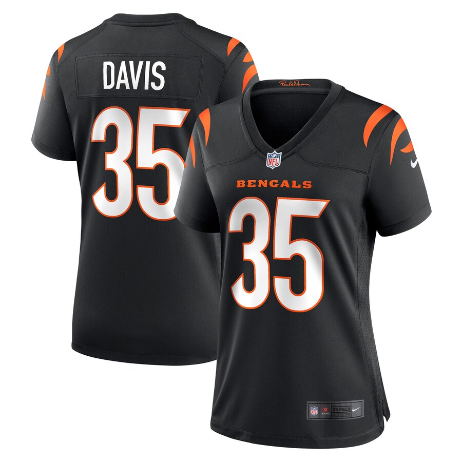 Women's Cincinnati Bengals Jalen Davis Nike Black Game Player Jersey - ujerseystore