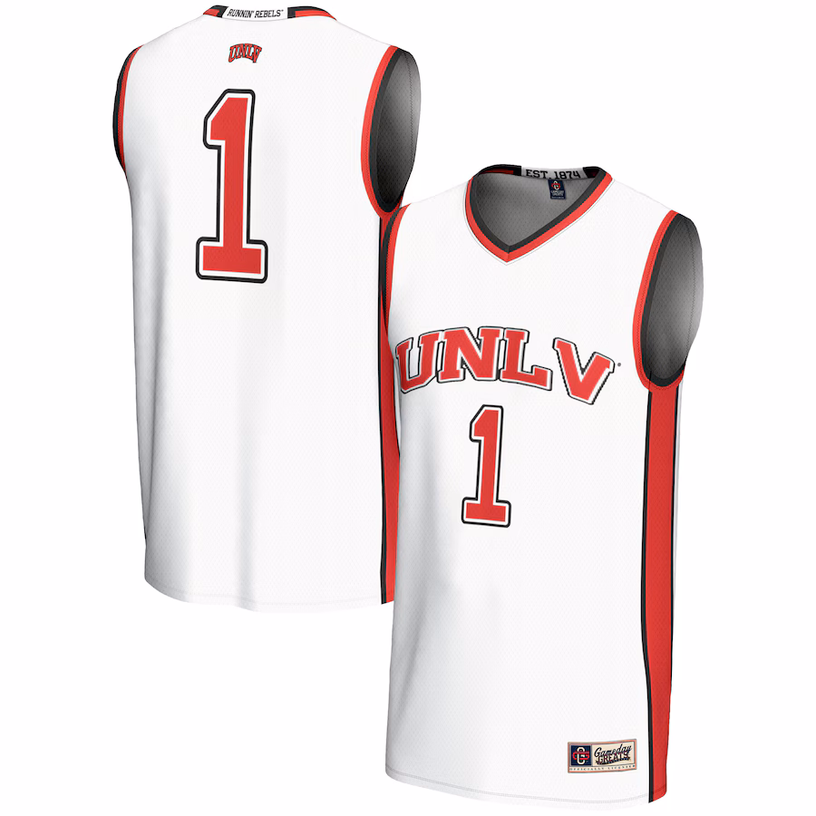 Youth GameDay Greats #1 White UNLV Rebels Lightweight Basketball Jersey - ujerseystore