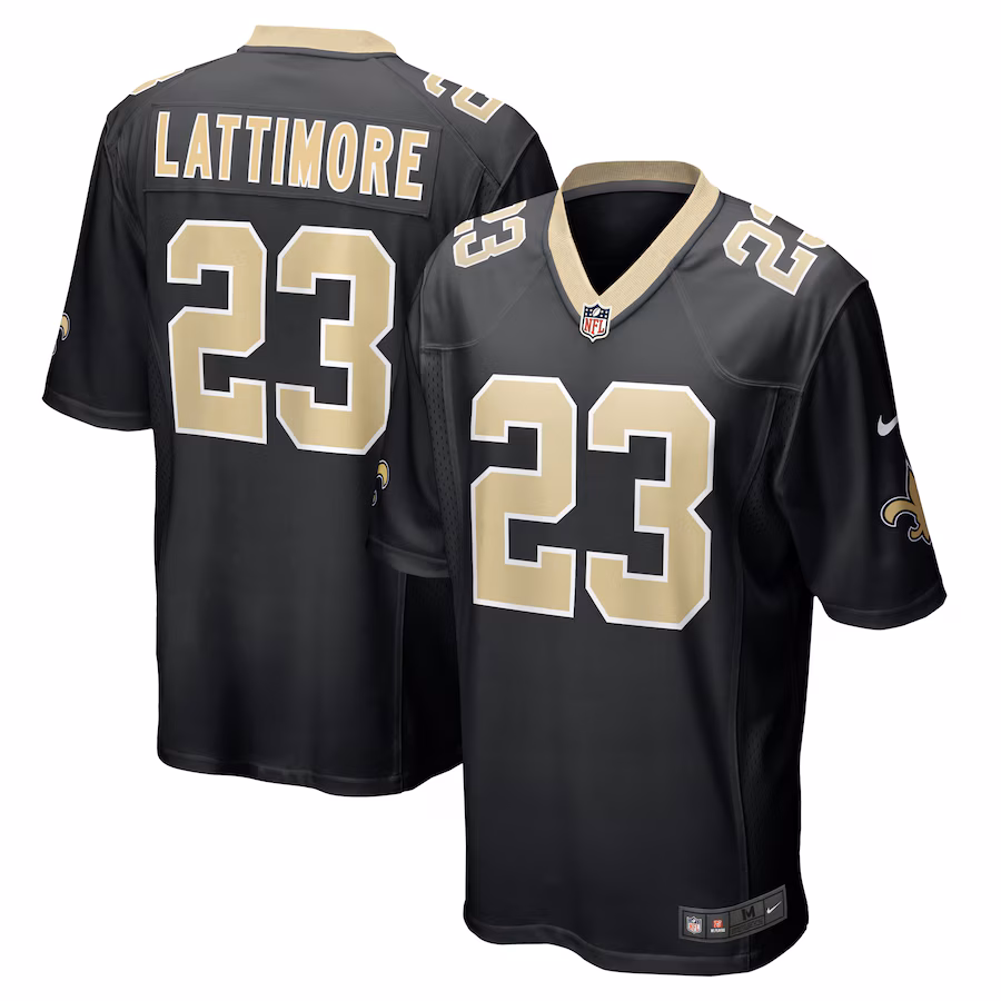 Men's New Orleans Saints Marshon Lattimore Nike  Black Team Game Jersey - ujerseystore