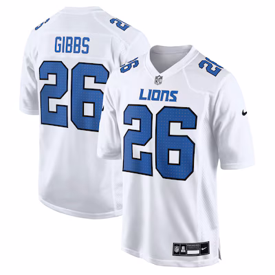 Men's Detroit Lions Jahmyr Gibbs Nike White Tundra Fashion Game Jersey - ujerseystore
