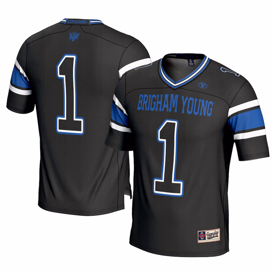 Youth GameDay Greats #1 Black BYU Cougars Football Jersey - ujerseystore