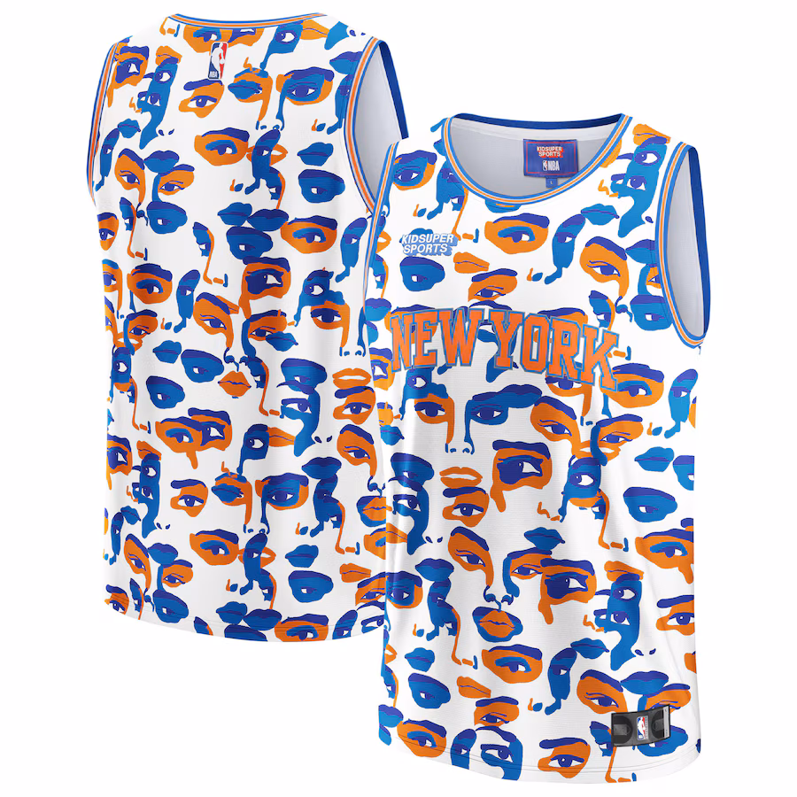 Unisex New York Knicks NBA & KidSuper Studios by Fanatics White Hometown Jersey - ujerseystore