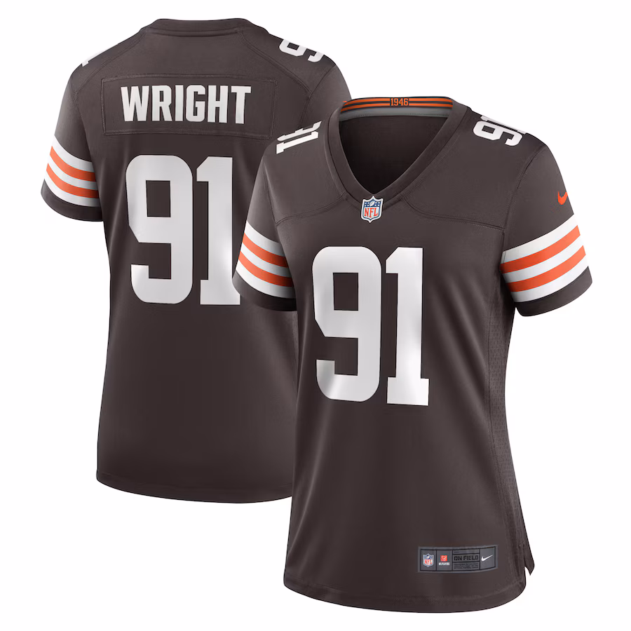 Women's Cleveland Browns Alex Wright Nike  Brown Team Game Jersey - ujerseystore