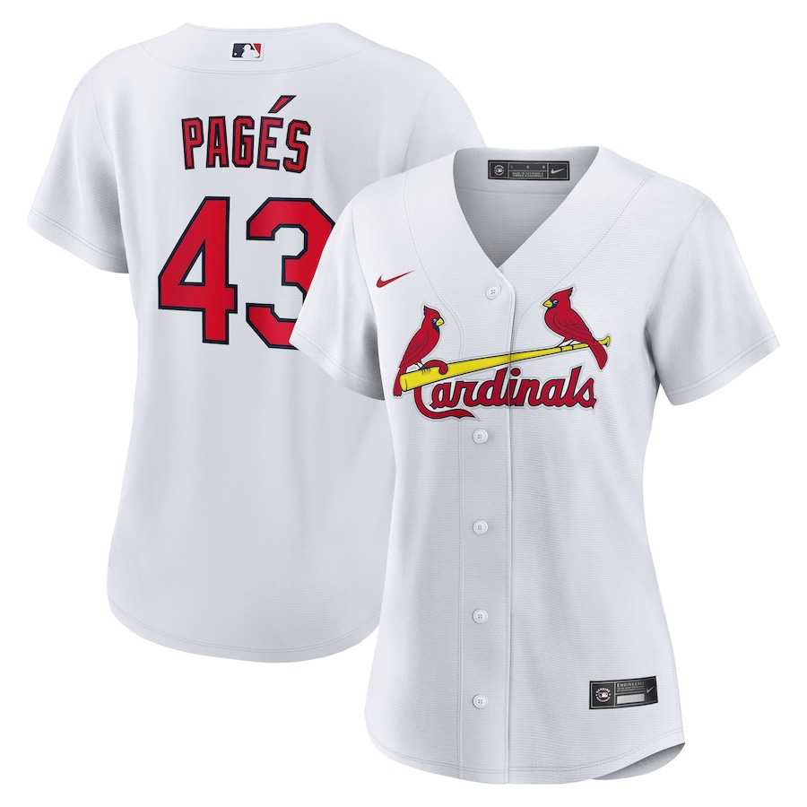 Women's St. Louis Cardinals Pedro Pagés Nike White Home Replica Jersey - ujerseystore