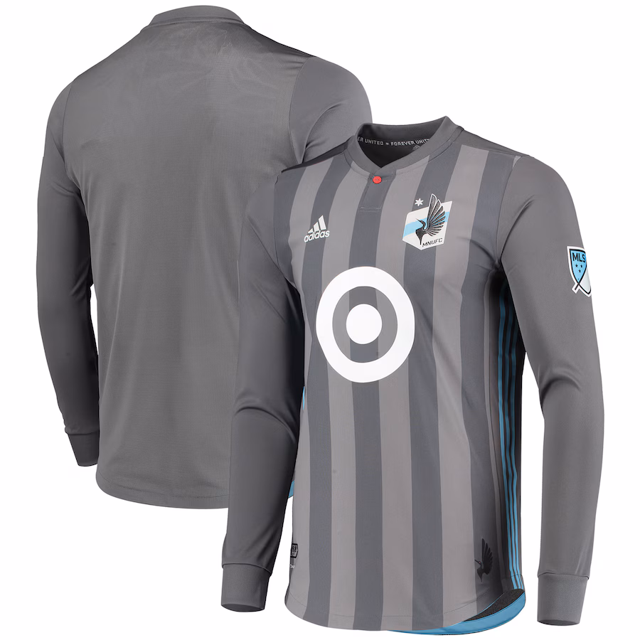 Men's Minnesota United FC adidas Gray 2018/19 Authentic Team Long Sleeve Jersey - ujerseystore