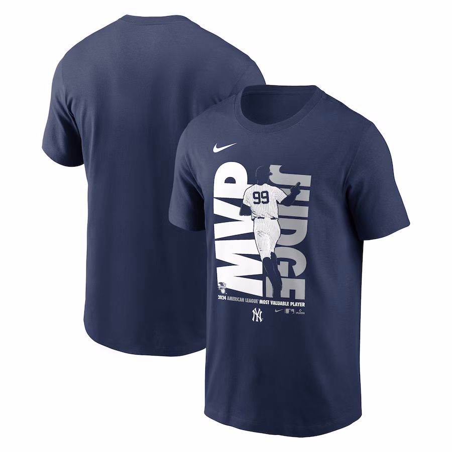 Men's New York Yankees Aaron Judge Nike Navy 2024 American League MVP T-Shirt - ujerseystore