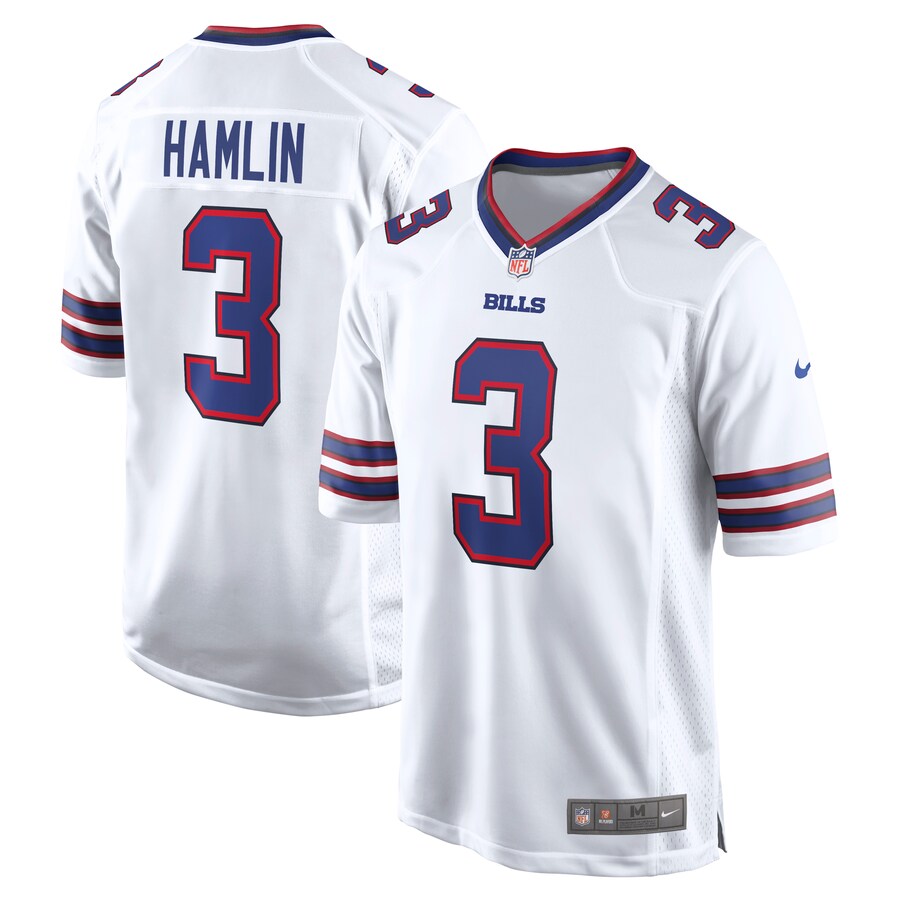 Men's Buffalo Bills Damar Hamlin Nike White  Game Jersey - ujerseystore