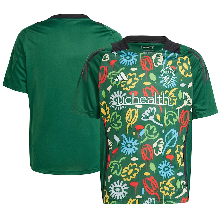 Youth Colorado Rapids adidas Green 2024 One Planet Pre-Match Top - ujerseystore