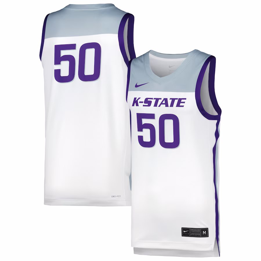 Kansas State Wildcats Nike Unisex Replica Basketball Jersey - White - ujerseystore