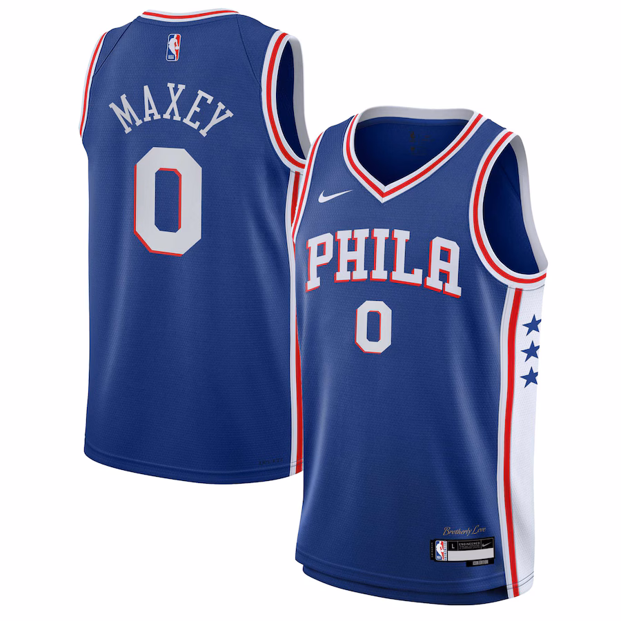 Youth Philadelphia 76ers Tyrese Maxey Nike Royal Swingman Jersey - Icon Edition - ujerseystore