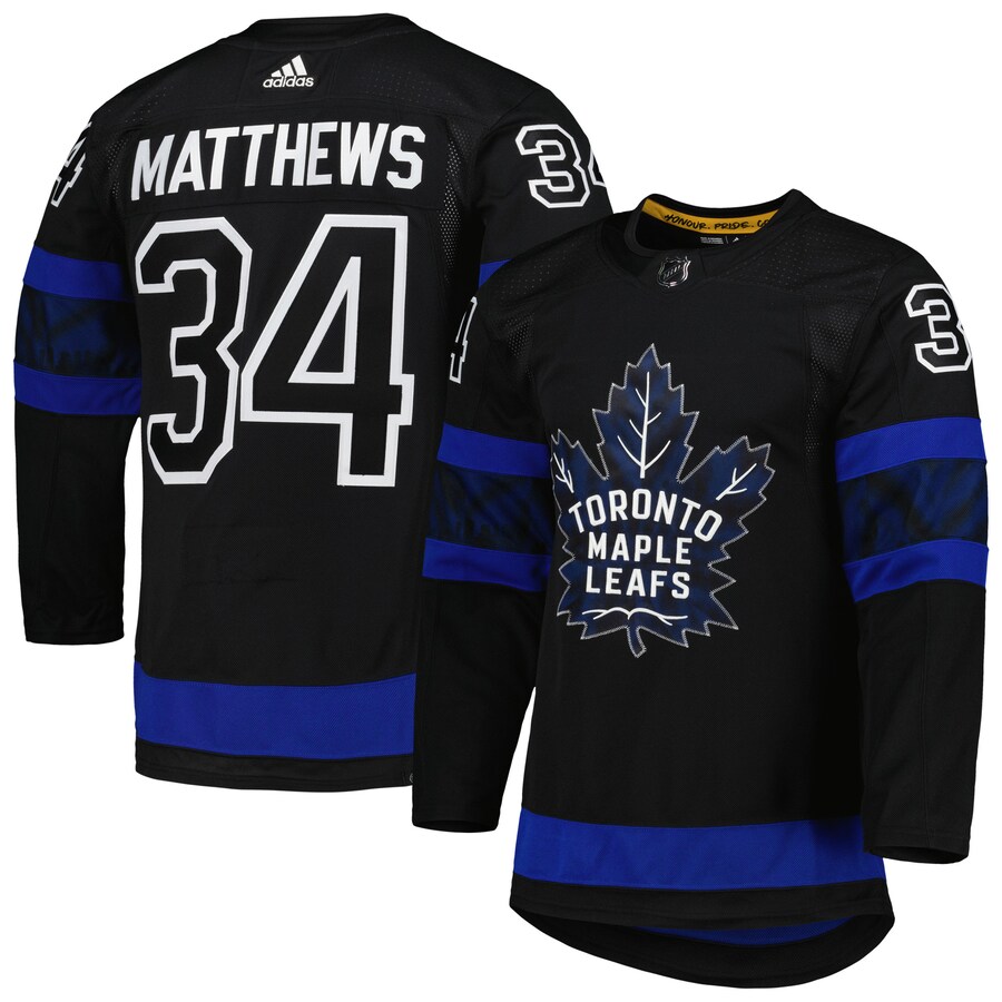 Men's Toronto Maple Leafs Auston Matthews adidas Black Alternate Primegreen Authentic Pro Player Jersey - ujerseystore