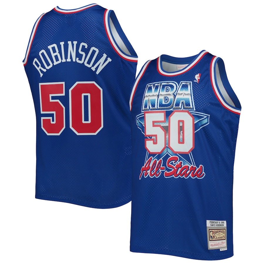 Men's Western Conference David Robinson Mitchell & Ness Royal Hardwood Classics 1992 NBA All-Star Game Swingman Jersey - ujerseystore