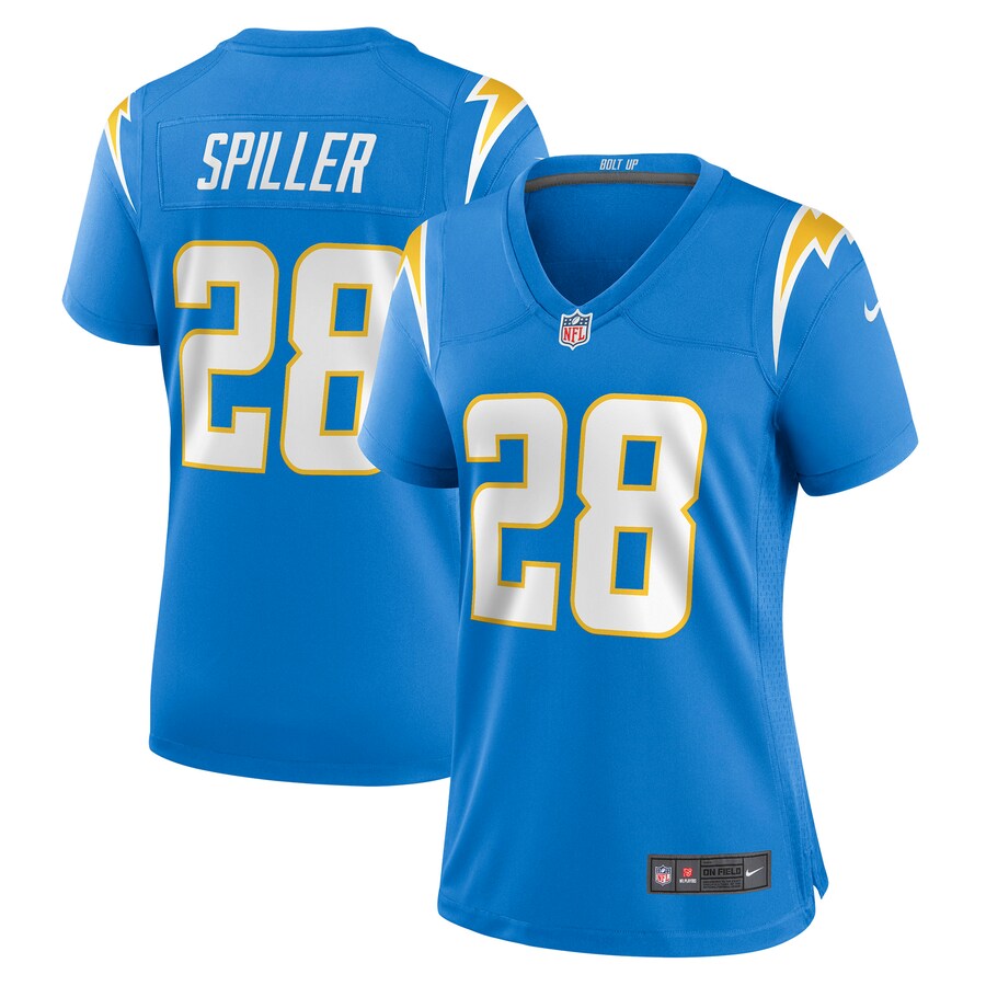 Women's Los Angeles Chargers Isaiah Spiller Nike Powder Blue Game Jersey - ujerseystore