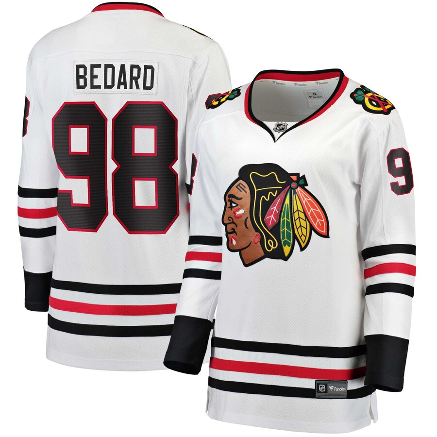 Women's Chicago Blackhawks Connor Bedard Fanatics Branded White Away Premier Breakaway Player Jersey - ujerseystore