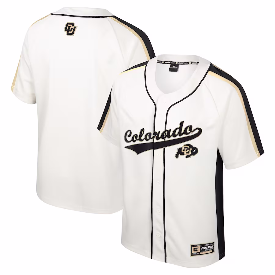 Colorado Buffaloes Colosseum Ruth Button-Up Baseball Jersey - Cream - ujerseystore