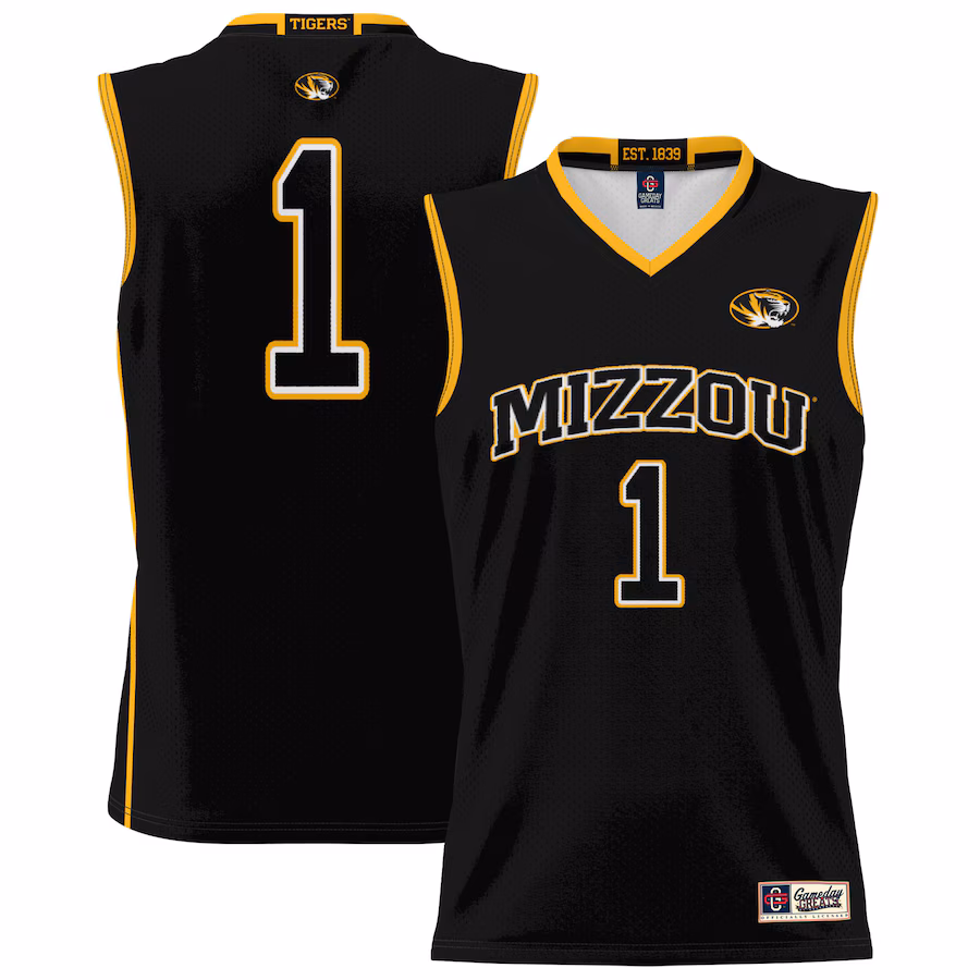 Unisex GameDay Greats #1 Black Missouri Tigers Lightweight Basketball Jersey - ujerseystore