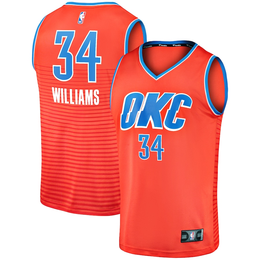 Men's Oklahoma City Thunder Kenrich Williams Fanatics Orange Fast Break Replica Player Jersey - Statement Edition - ujerseystore