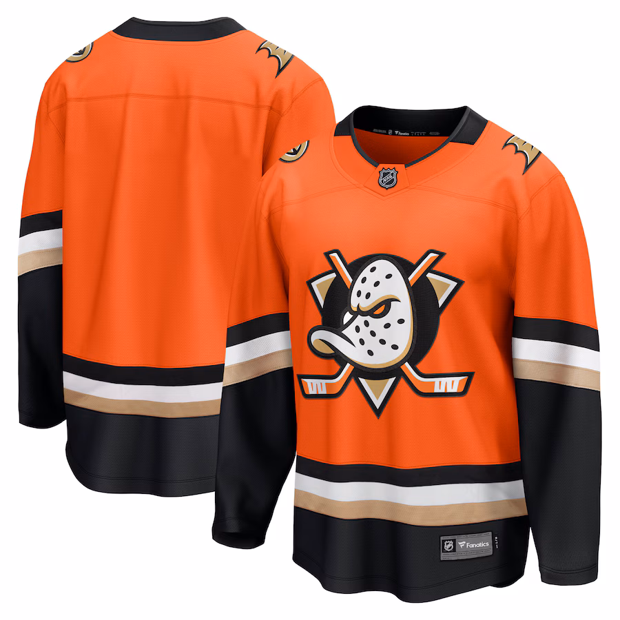Men's Anaheim Ducks Fanatics Orange Home Breakaway Jersey - ujerseystore