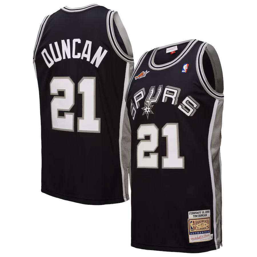 Men's San Antonio Spurs Tim Duncan Mitchell & Ness Black 2000 NBA All-Star Game Authentic Jersey - ujerseystore
