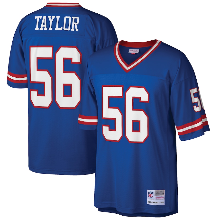 Men's New York Giants Lawrence Taylor Mitchell & Ness Royal Big & Tall 1986 Retired Player Replica Jersey - ujerseystore
