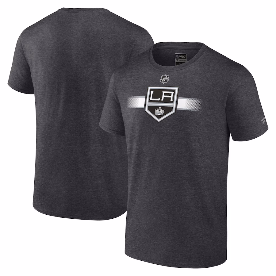 Men's Los Angeles Kings Fanatics Heather Charcoal Authentic Pro Secondary T-Shirt - ujerseystore