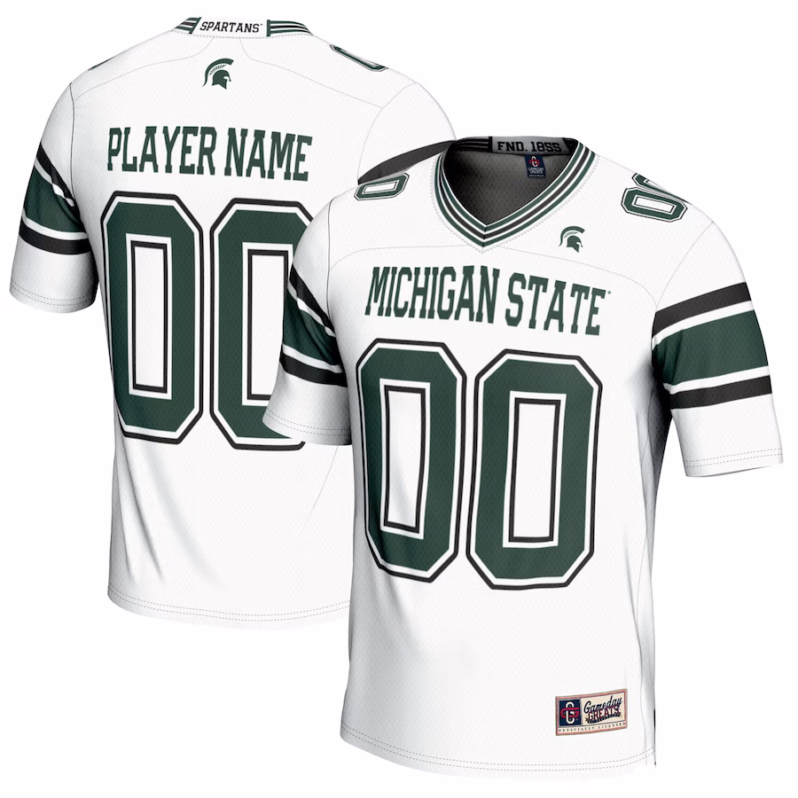 Michigan State Spartans GameDay Greats NIL Pick-A-Player Football Jersey - White - ujerseystore