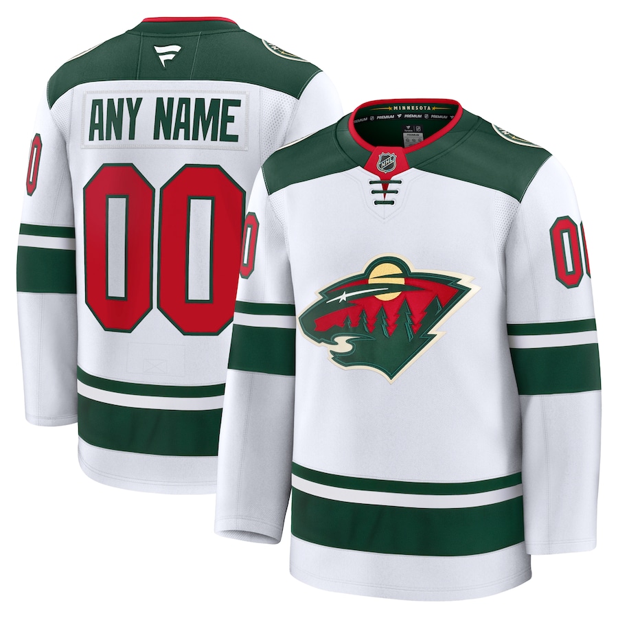 Men's Minnesota Wild Fanatics White Away Premium Custom Jersey - ujerseystore